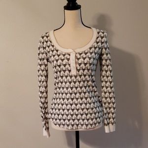 KENSIE Deer Print Thermal Top - S